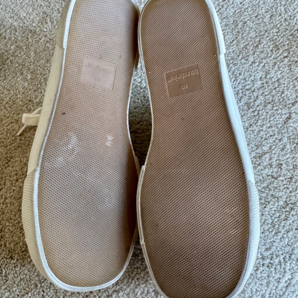 No Boundaries White Canvass Lace UP Chunky Platform Mule 90"s y2k Shoe sz 7 M - Picture 6 of 8